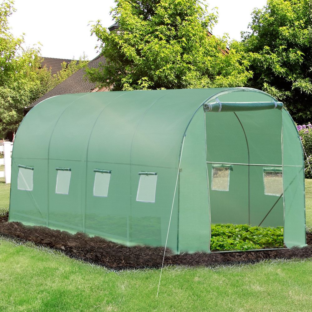 Outsunny Polytunnel Walk-in Greenhouse with Zip Door and Windows - Superior Quality Greenhouse for Optimal Plant Growth - SGP Garden Ltd