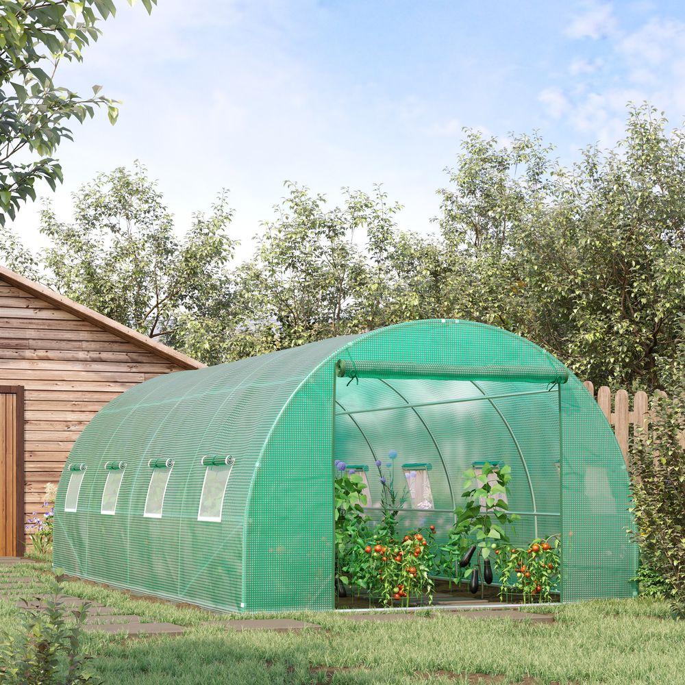 Outsunny Polytunnel Walk-in Greenhouse with Zip Door and Windows - Superior Quality Greenhouse for Optimal Plant Growth - SGP Garden Ltd