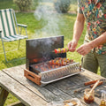 Outsunny Portable BBQ Grill, Folding Charcoal Barbecue Grill with Removable Charcoal Basin for Camping Picnic Garden Party, Black - SGP Garden Ltd
