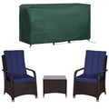 Outsunny Rattan 3PCs Chair Table Bistro Set Patio Set with Steel Frame - SGP Garden Ltd
