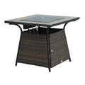 Outsunny Rattan Fire Pit Square Patio Heater w/ Fire Control Panel for Outdoor - SGP Garden Ltd