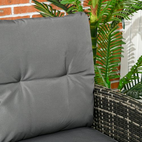 Outsunny Rattan Garden Furniture Sofa Set, 2 Armchairs 2 Footstools Table Grey - SGP Garden Ltd