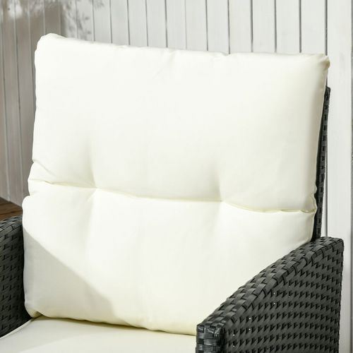 Outsunny Rattan Garden Furniture Sofa Set, 2 Armchairs 2 Footstools Table White - SGP Garden Ltd