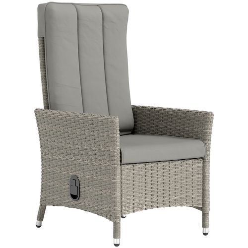Outsunny Rattan Garden Recliner Chair with Adjustable Backrest - SGP Garden Ltd