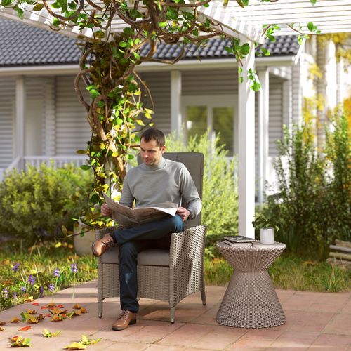 Outsunny Rattan Garden Recliner Chair with Adjustable Backrest - SGP Garden Ltd
