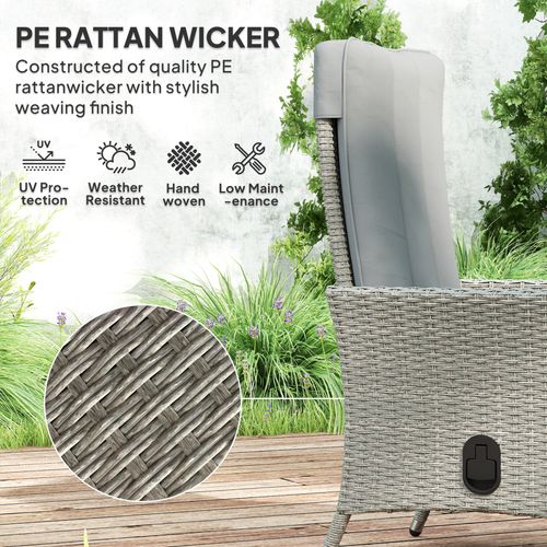 Outsunny Rattan Garden Recliner Chair with Adjustable Backrest - SGP Garden Ltd