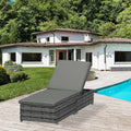 Outsunny Rattan Outdoor Reclining Sun Lounger, Durable, Adjustable, Comfortable Ideal Patios | Free Shipping - SGP Garden Ltd