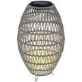 Outsunny Rattan Solar Lamp, Auto On/Off Garden Lantern - SGP Garden Ltd