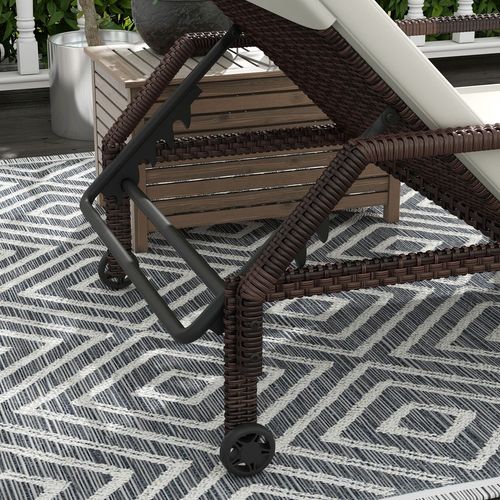 Outsunny Rattan Wicker Chaise Sun Lounger Garden w/ Adjustable Backrest & Wheels - SGP Garden Ltd