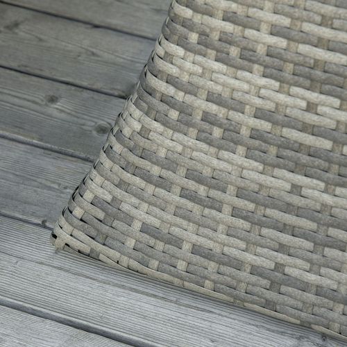 Outsunny Rattan Wicker Tea Coffee Table w/ Umbrella Hole and Storage Space Grey - SGP Garden Ltd