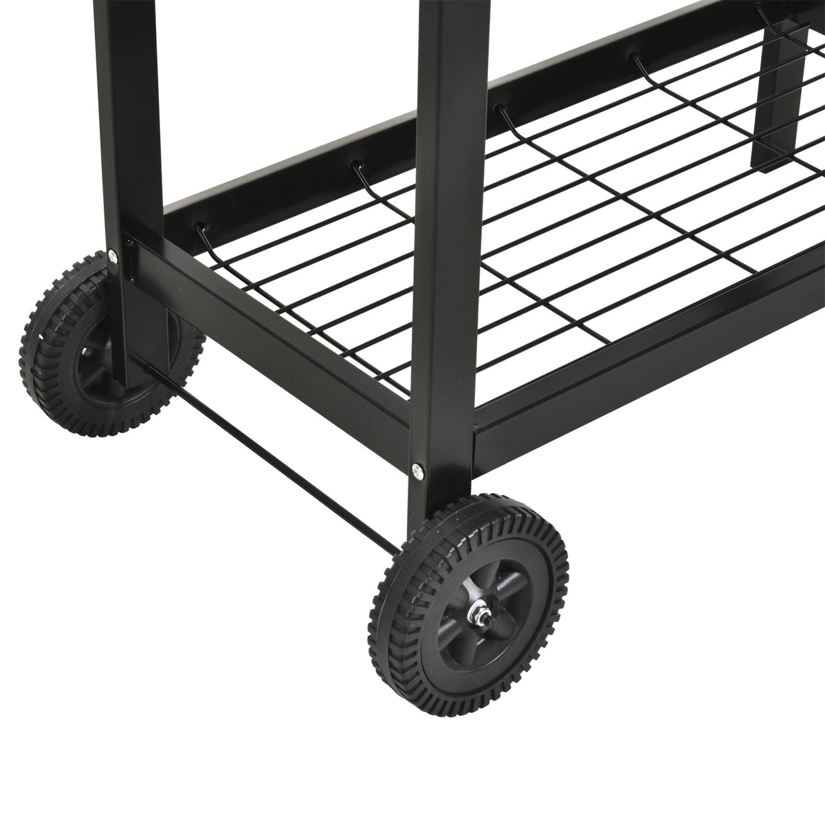 Outsunny Steel 2-Grill Charcoal BBQ w/ Wheels Black - SGP Garden Ltd