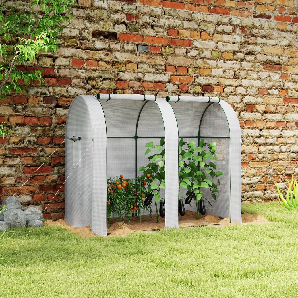 Outsunny Tomato Greenhouse with 2 Roll-up Doors, 185 x 94 x 150cm - SGP Garden Ltd