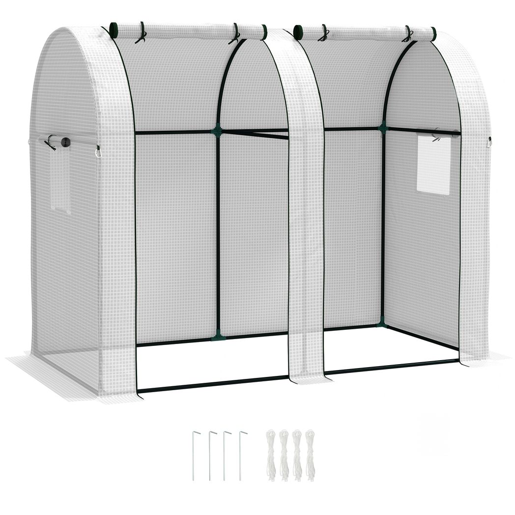 Outsunny Tomato Greenhouse with 2 Roll-up Doors, 185 x 94 x 150cm - SGP Garden Ltd