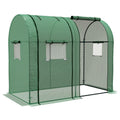 Outsunny Tomato Greenhouse with 2 Roll-up Doors and 4 Mesh Windows, Green - SGP Garden Ltd