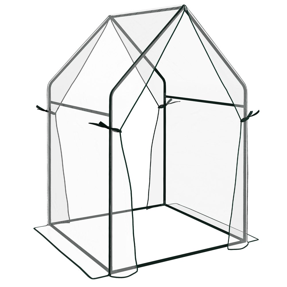 Outsunny Tomato Greenhouse with 2 Zipped Doors, Outdoor Green House, Clear - SGP Garden Ltd