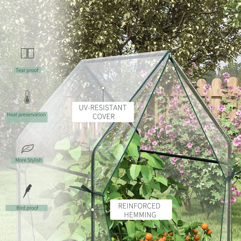 Outsunny Tomato Greenhouse with 2 Zipped Doors, Outdoor Green House, Clear - SGP Garden Ltd