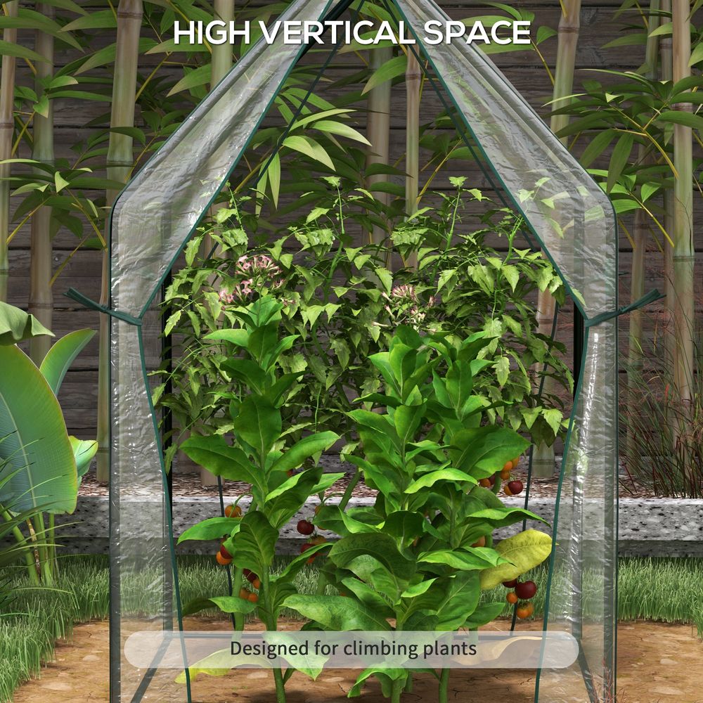 Outsunny Tomato Greenhouse with 2 Zipped Doors, Outdoor Green House, Clear - SGP Garden Ltd