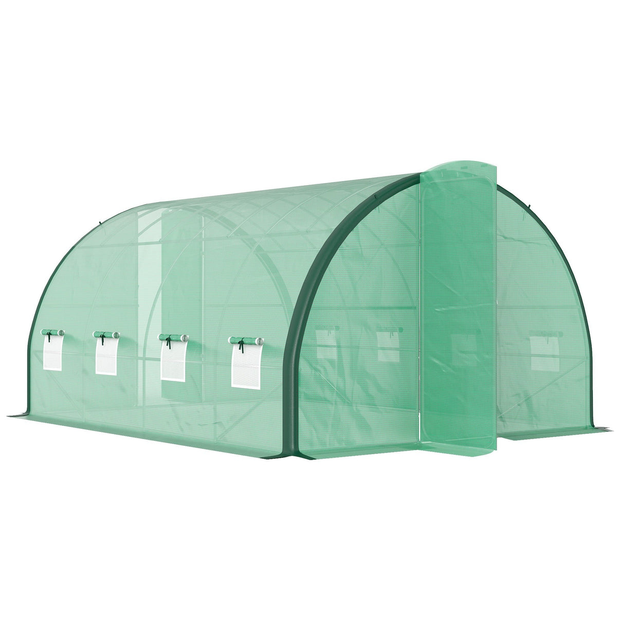 Outsunny Tunnel Greenhouse Upgraded Structure, Hinged Doors, 4 x 3(m) - SGP Garden Ltd