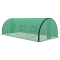 Outsunny Tunnel Greenhouse, Upgraded Structure, Hinged Doors, 6 x 3(m), Green - SGP Garden Ltd