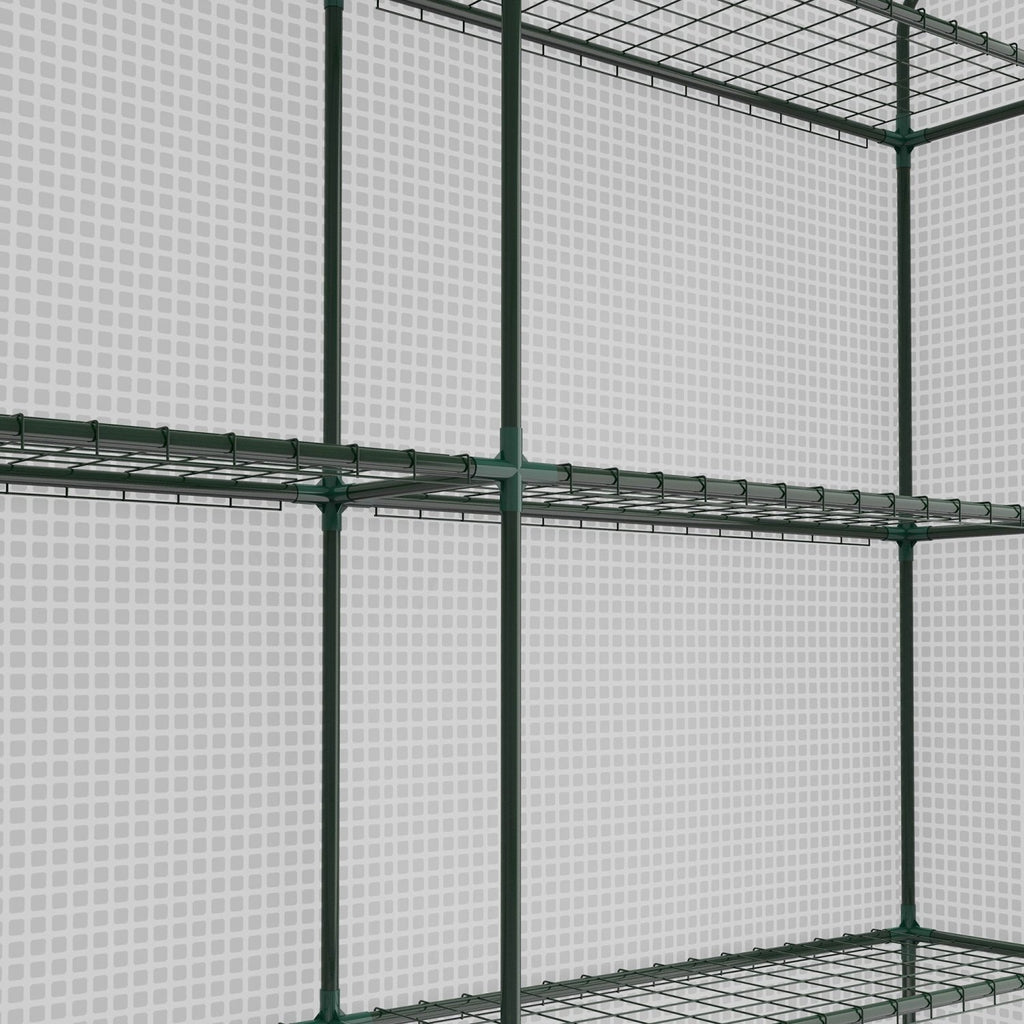 Outsunny Walk-in Garden Greenhouse Shelves Polytunnel Steeple Grow House - SGP Garden Ltd