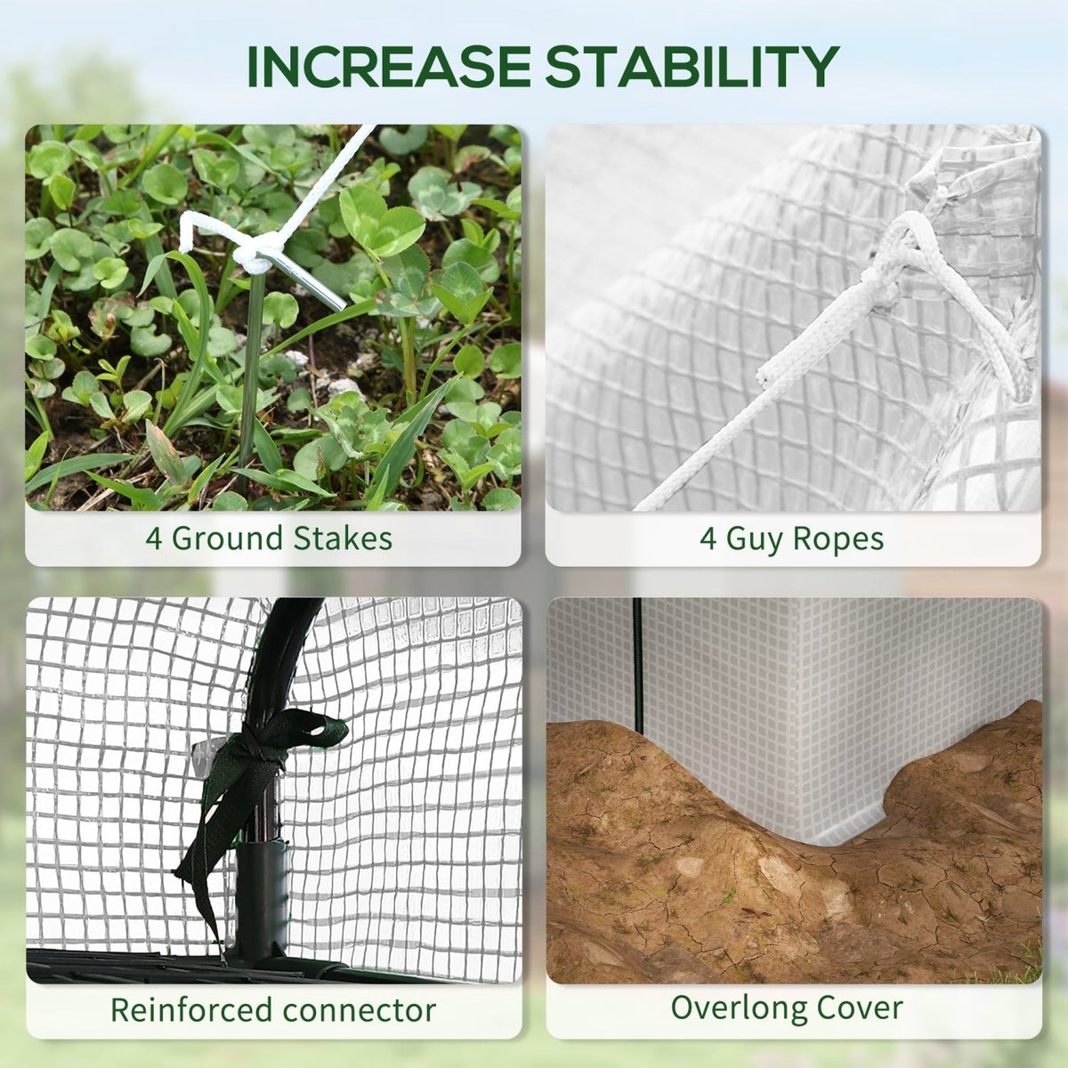 Outsunny Walk-in Garden Greenhouse Shelves Polytunnel Steeple Grow House - SGP Garden Ltd