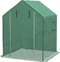Outsunny Walk-in Greenhouse Cover Replacement with Door and Mesh Windows, Green - SGP Garden Ltd