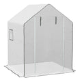 Outsunny Walk-in Greenhouse Cover Replacement with Door and Mesh Windows, White - SGP Garden Ltd