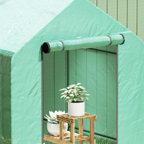 Outsunny Walk in Greenhouse w/Shelves Steeple Grow House 120 x 186 x 190 cm - SGP Garden Ltd