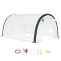 Outsunny Walk-in Tunnel Greenhouse, Upgraded Structure, Mesh Door & Windows - SGP Garden Ltd