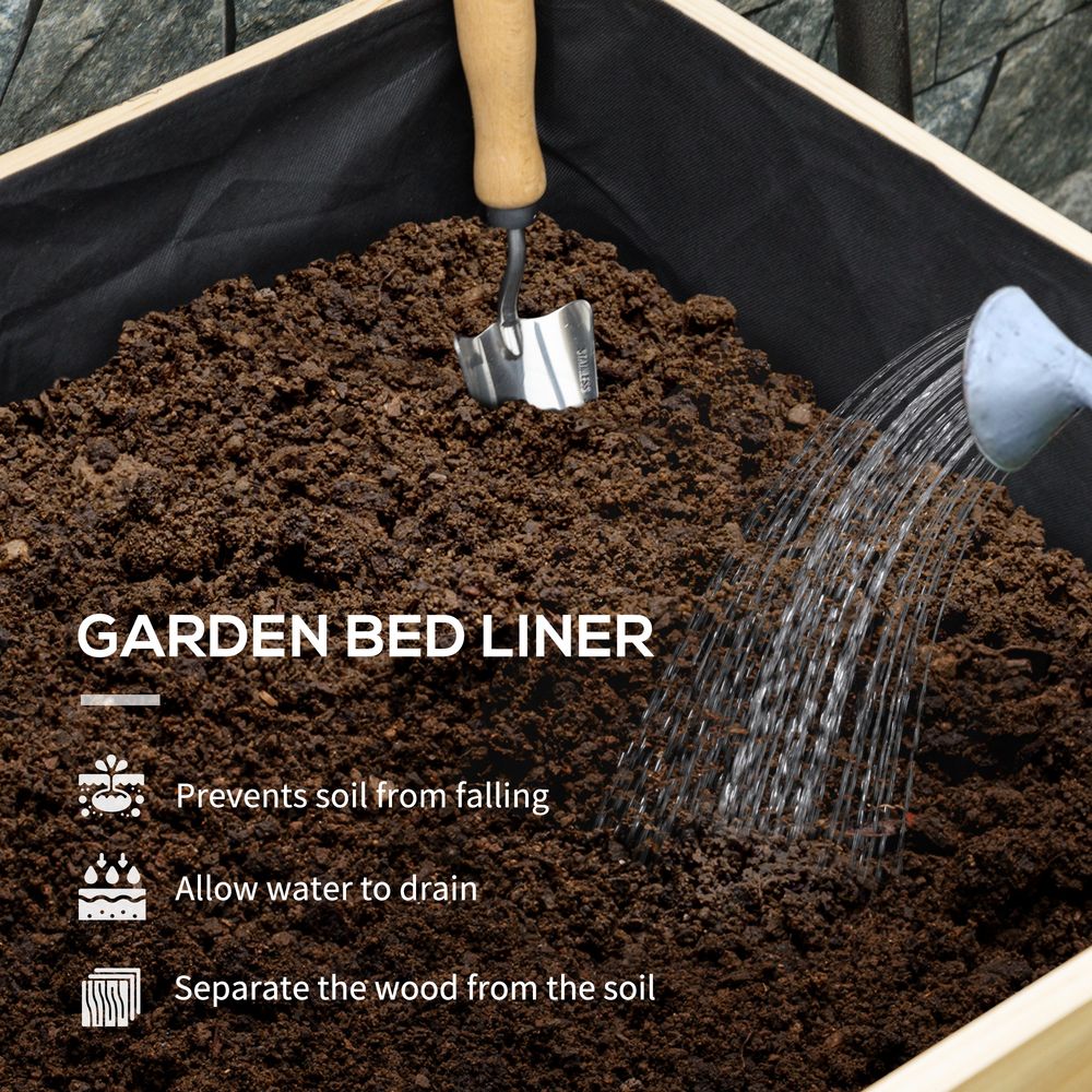 Outsunny Wooden Raised Planter with PE Greenhouse Cover and Bed Liner - SGP Garden Ltd