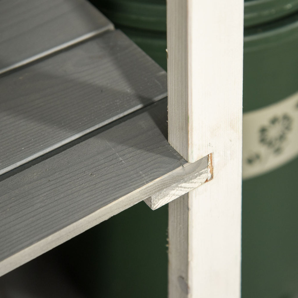 Outsunny Wooden Small Shed, Garden Storage Shed with Shelves and Bolt Latch, 75L x 56W x115H cm, Grey - SGP Garden Ltd