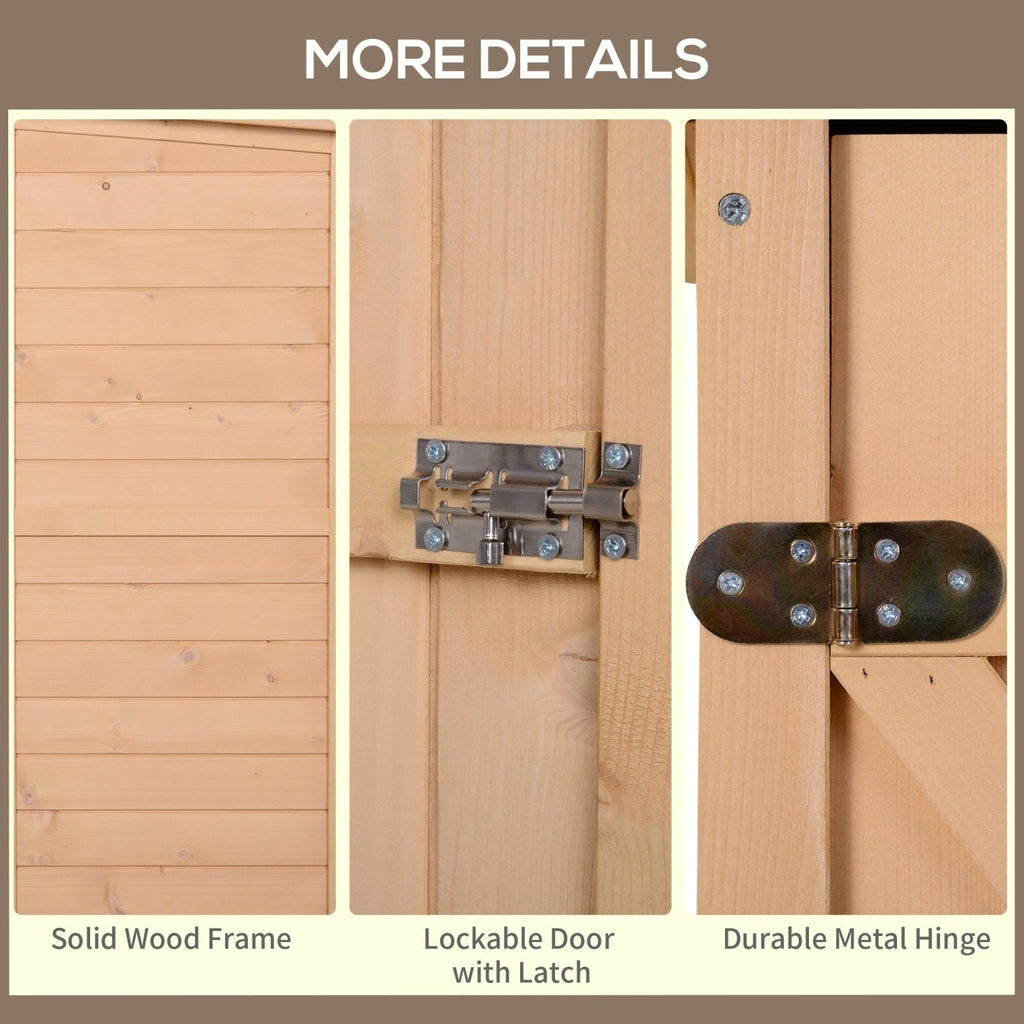 Outsunny Wooden Small Shed, Garden Storage Shed with Shelves and Bolt Latch, 75L x 56W x115H cm, Natural - SGP Garden Ltd
