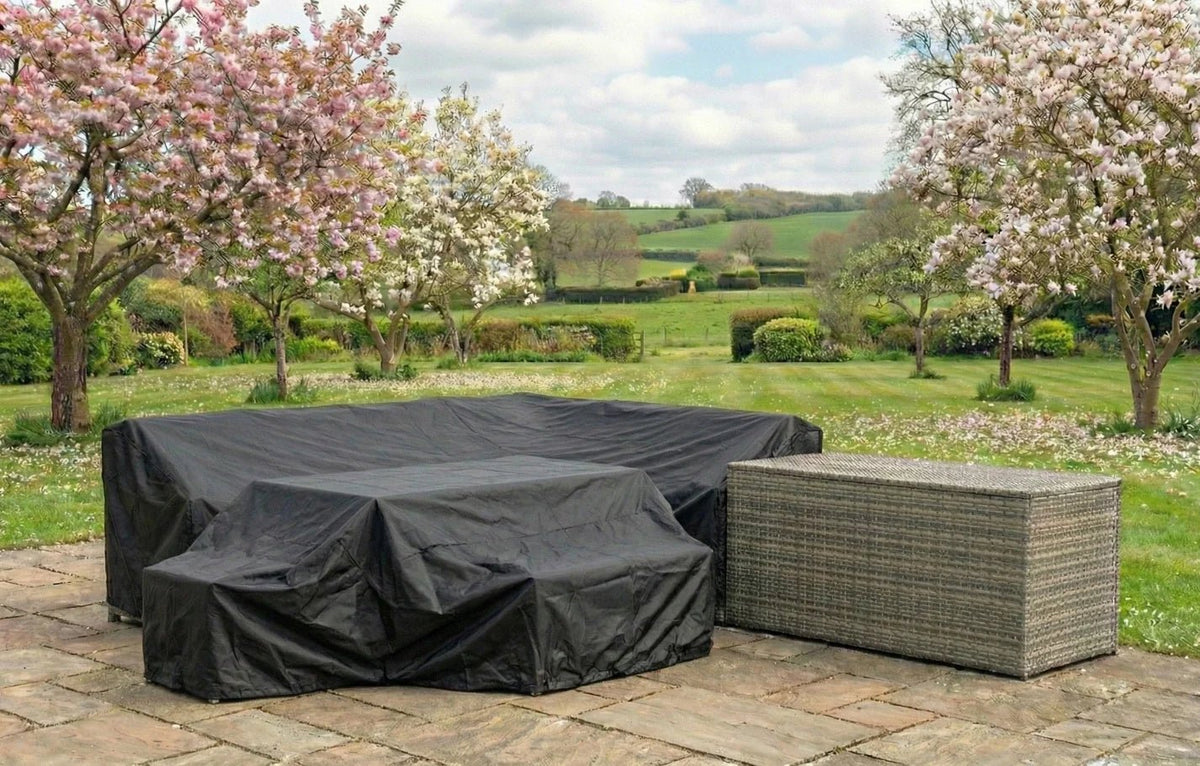 Palma Grey Rattan Garden Lounge Set, Cover and Cushion Box Bundle - SGP Garden Ltd