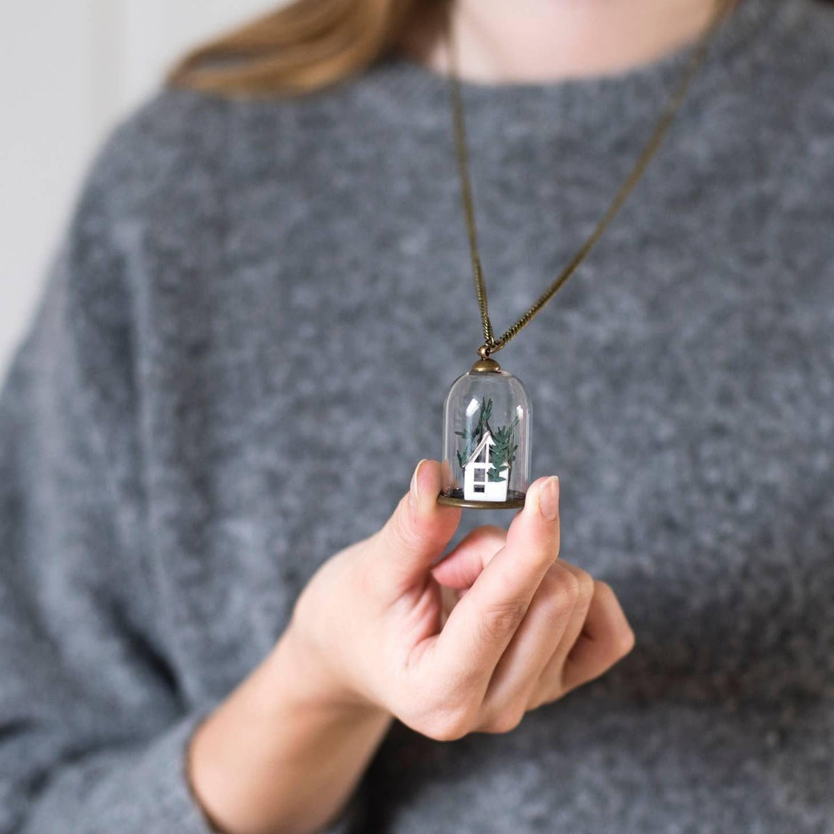 Paper Greenhouse Glass Necklace - Papercut Forest - SGP Garden Ltd