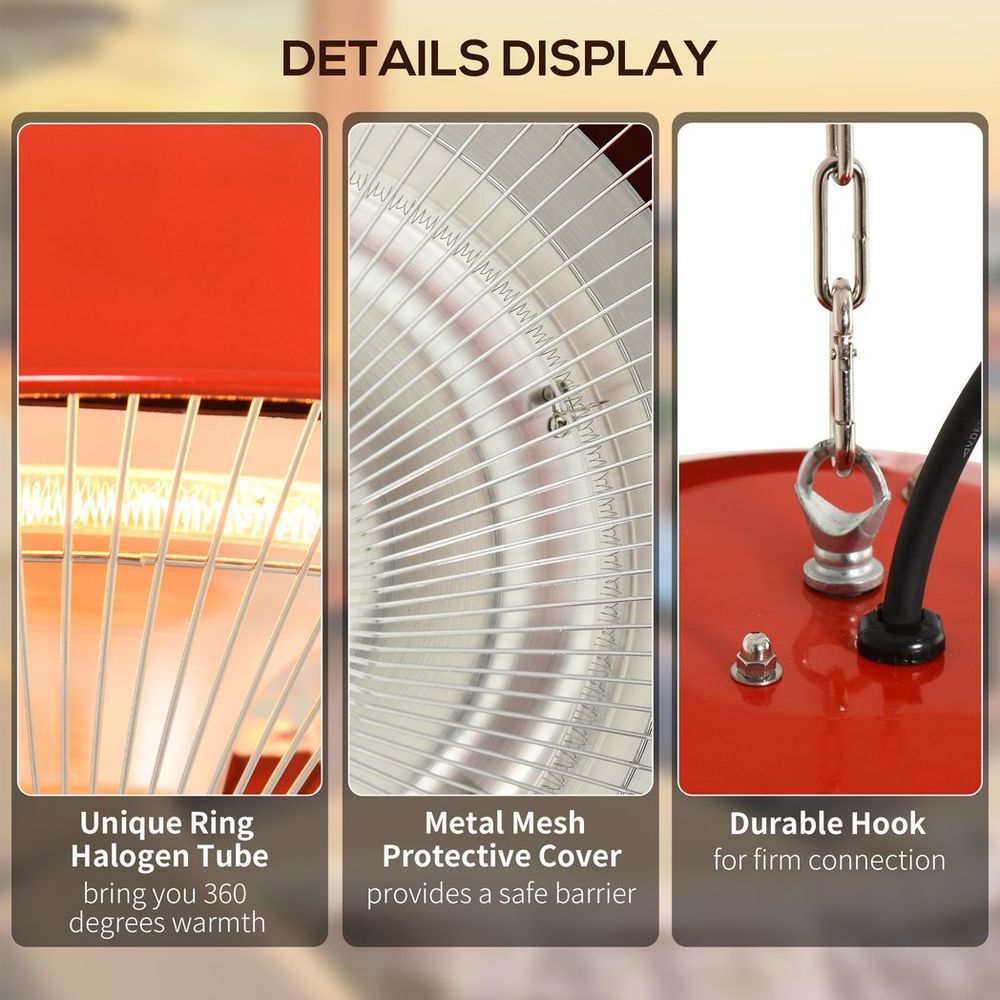 Patio Heater 1500W Electric Ceiling Hanging Garden Lamp - High Quality, Efficient and Convenient - SGP Garden Ltd