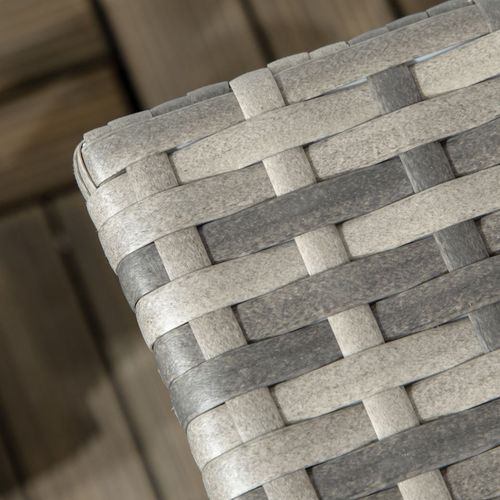 PE Rattan Outdoor Coffee Table, Rattan Side Table for Patio, Garden, Mixed Grey - SGP Garden Ltd