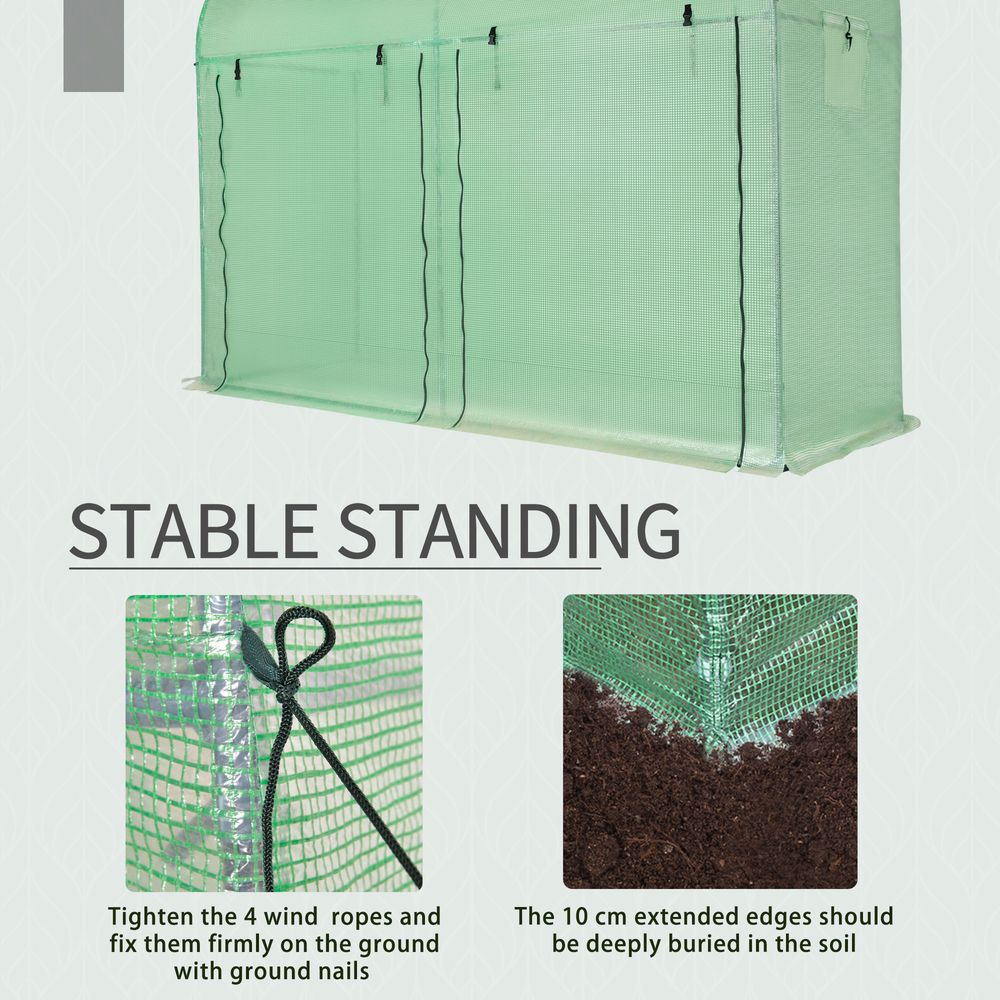 Plant Tomato Growth Greenhouse Double Doors & 4 Windows 3Lx1Wx2Hm - SGP Garden Ltd
