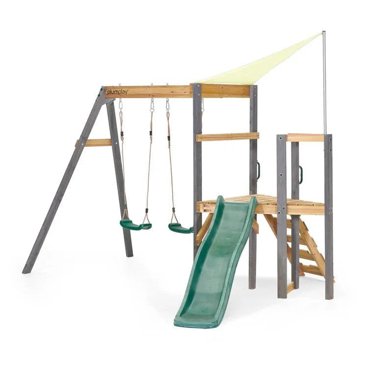 Plum® Barbary Wooden Playcentre – Swing, Slide & Climbing Frame - SGP Garden Ltd