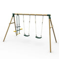 Plum® ColobusTM Wooden Garden Swing Set - Double Swing & Glider - Green - SGP Garden Ltd