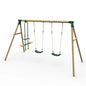 Plum® ColobusTM Wooden Garden Swing Set - Double Swing & Glider - Green - SGP Garden Ltd