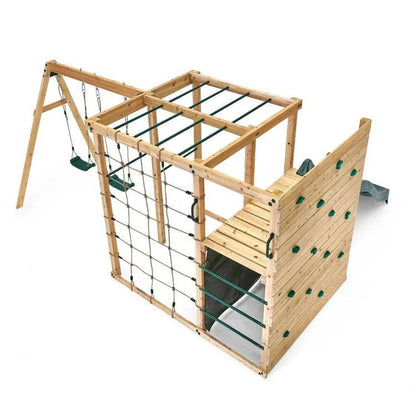 Plum Cube with Swing Arm – Wooden Climbing & Swing Play Centre - SGP Garden Ltd