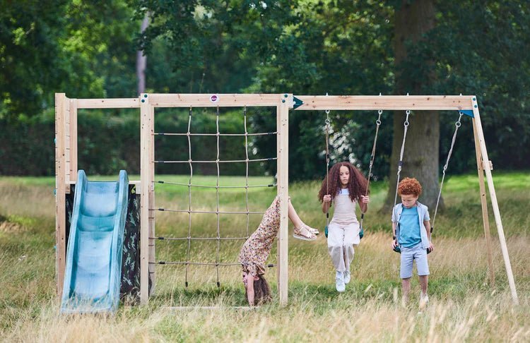 Plum Cube with Swing Arm – Wooden Climbing & Swing Play Centre - SGP Garden Ltd