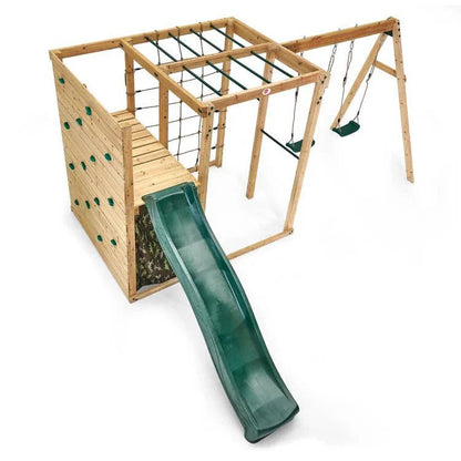 Plum Cube with Swing Arm – Wooden Climbing & Swing Play Centre - SGP Garden Ltd