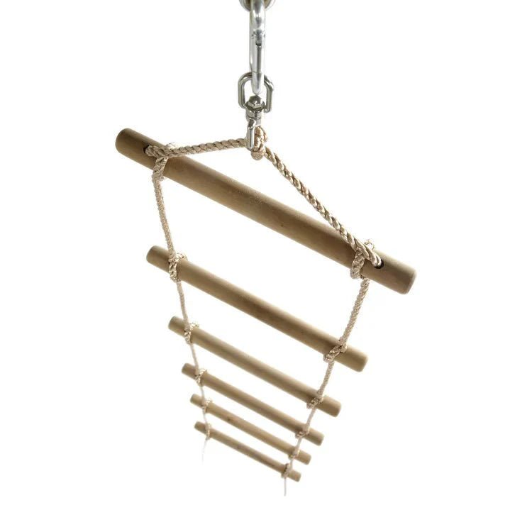 Plum® GibbonTM Wooden Swing Set - Double Swing, Rope & Ladder - Green - SGP Garden Ltd