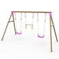 Plum Mangabey Wooden Swing Set with Trapeze - SGP Garden Ltd