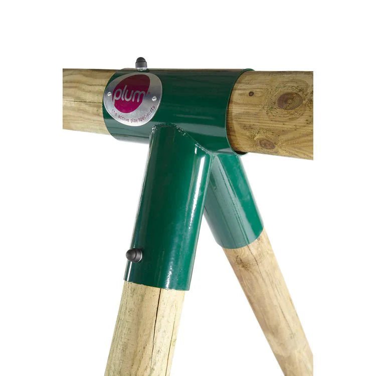 Plum® Uakari™ Wooden Swing Set – Double Swing & Climbing Wall - SGP Garden Ltd