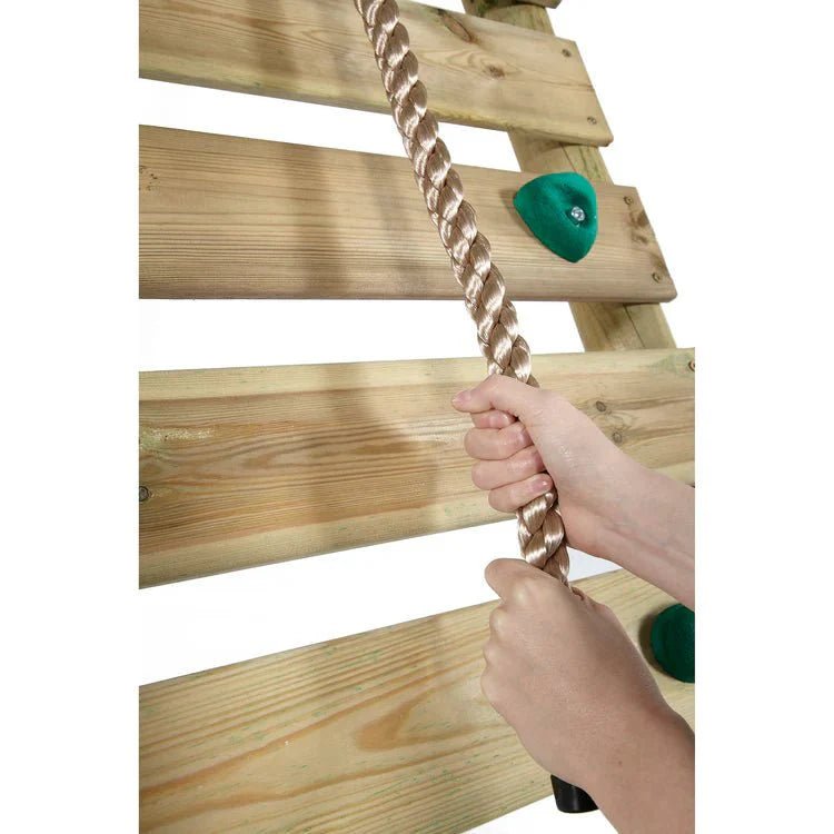 Plum® Woolly Monkey II™ Wooden Swing Set – Double Swing, Climbing Wall, Deck & Slide - SGP Garden Ltd
