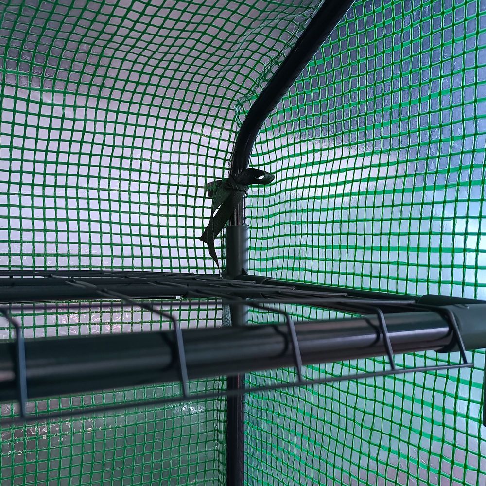 Poly Tunnel Steeple Walk in Greenhouse Removable Cover Shelves 244x180x210cm - SGP Garden Ltd