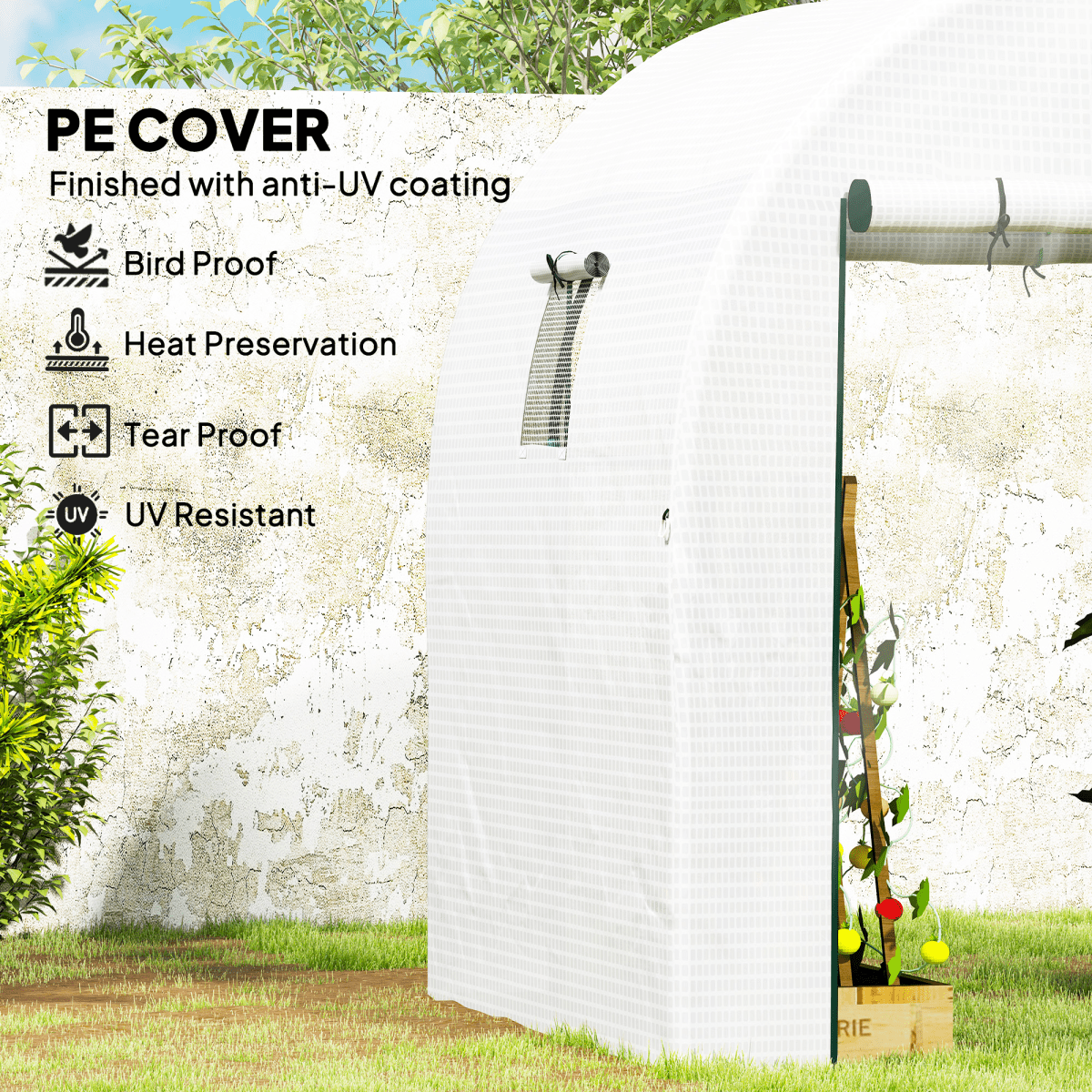 Polycarbonate Greenhouse, Walk-in Green House with Adjustable Roof Vent - SGP Garden Ltd