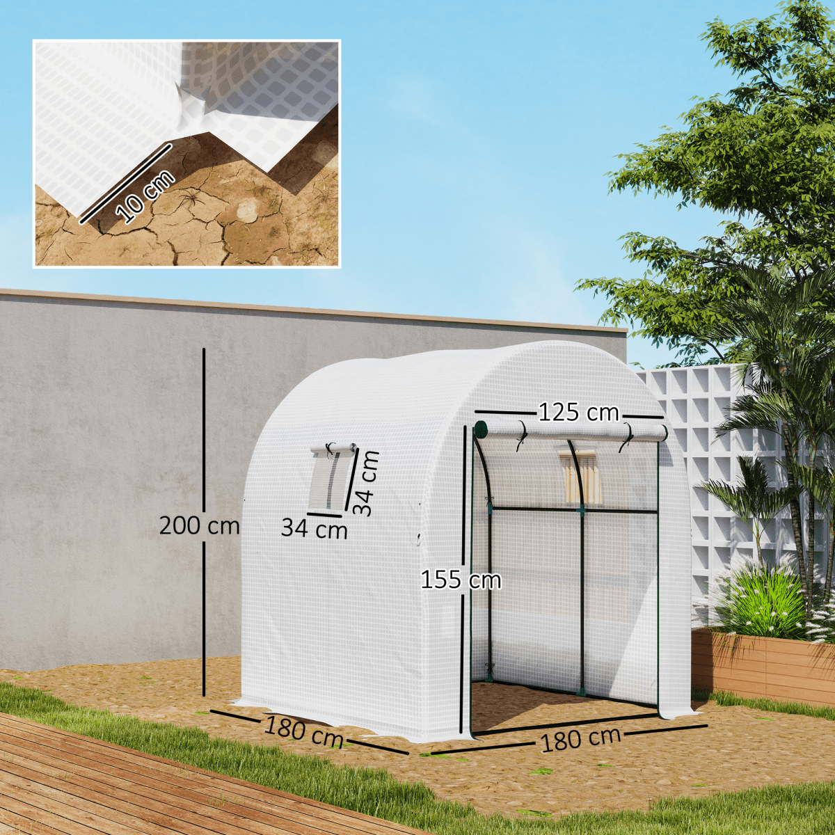Polycarbonate Greenhouse, Walk-in Green House with Adjustable Roof Vent - SGP Garden Ltd